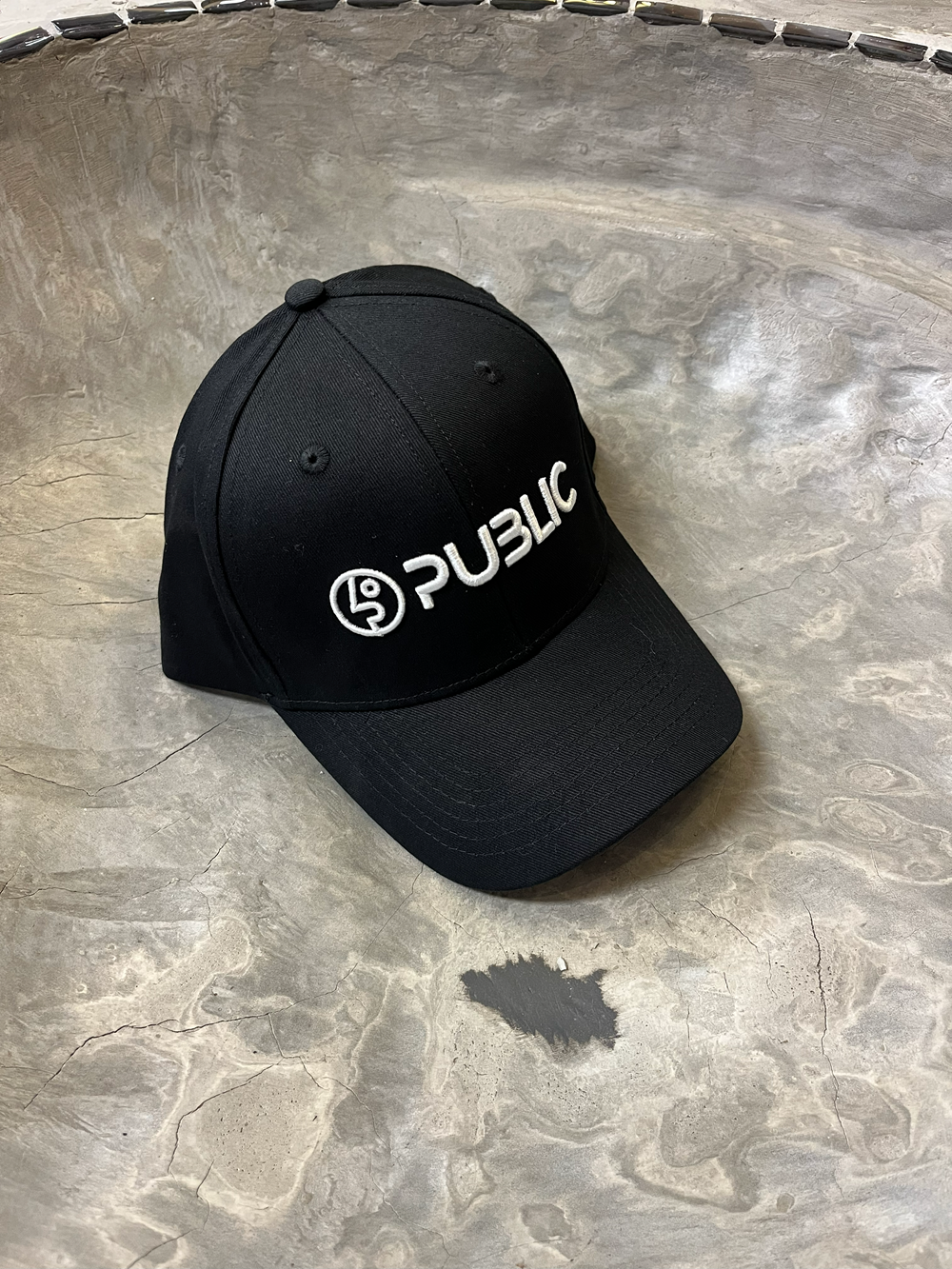 Public Logo Hat Black Snapback
