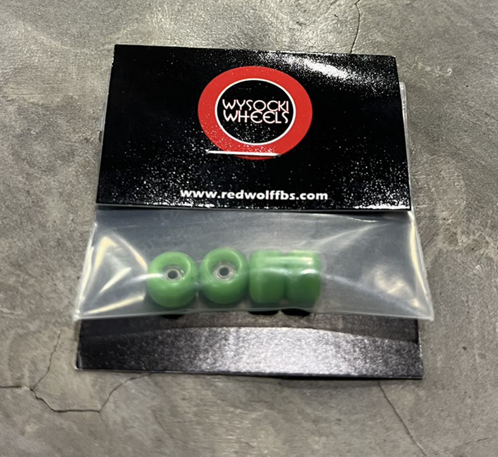 Wysocki Skate Wides Fingerboard Wheels Yellow Green 7.5mm60d