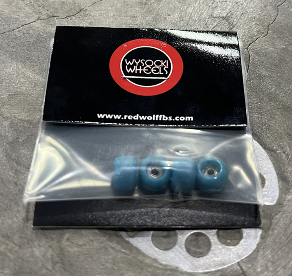 Wysocki Skate Shape Fingerboard Wheels Blue Swirl 7.5mm60d
