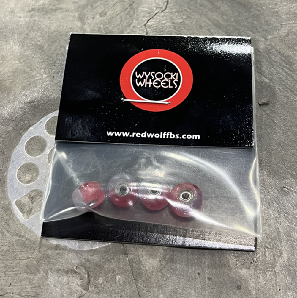 Wysocki Skate Shape Fingerboard Wheels Clear Red 7.5mm60d