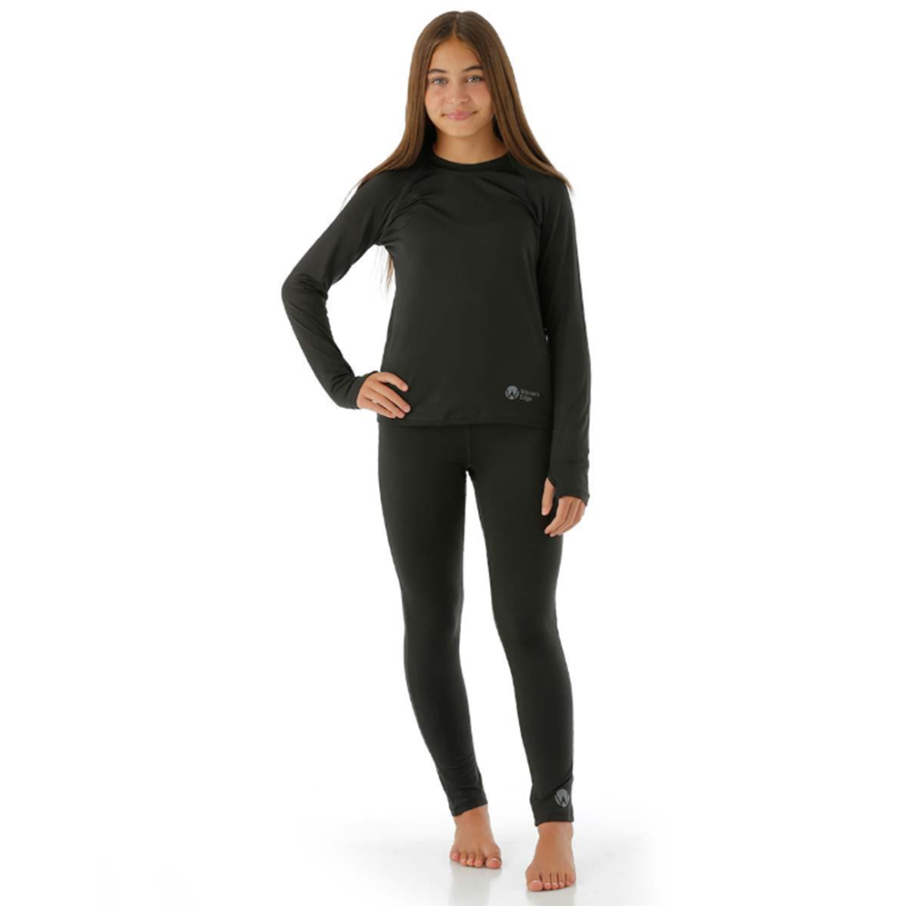 WintersEdge Light Weight Base Layer Pant Youth Charcoal Large