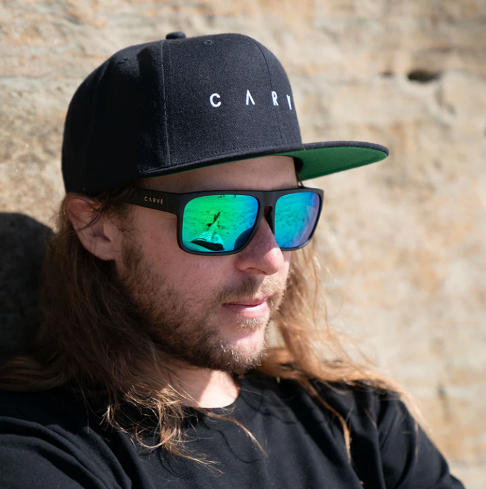 Carve Vendetta Polarized Iridium Sunglasses Matt Black Grey Chrome