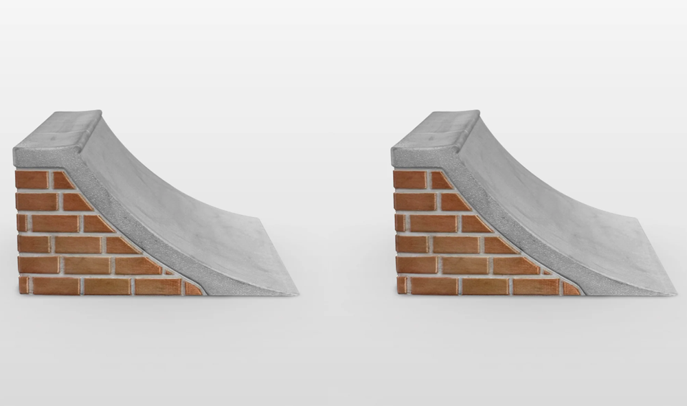 Silent Obstacles Fingerboard Quarter Pipe Bundle Red Grey 2 Quarters