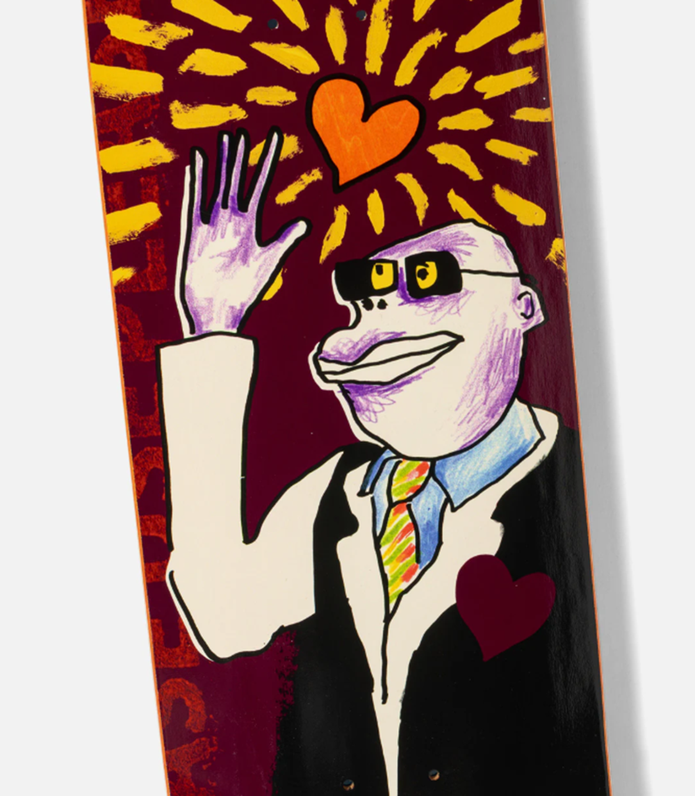 Krooked Knox This Heart Skateboard Deck Burgundy 8.38 wb14.3