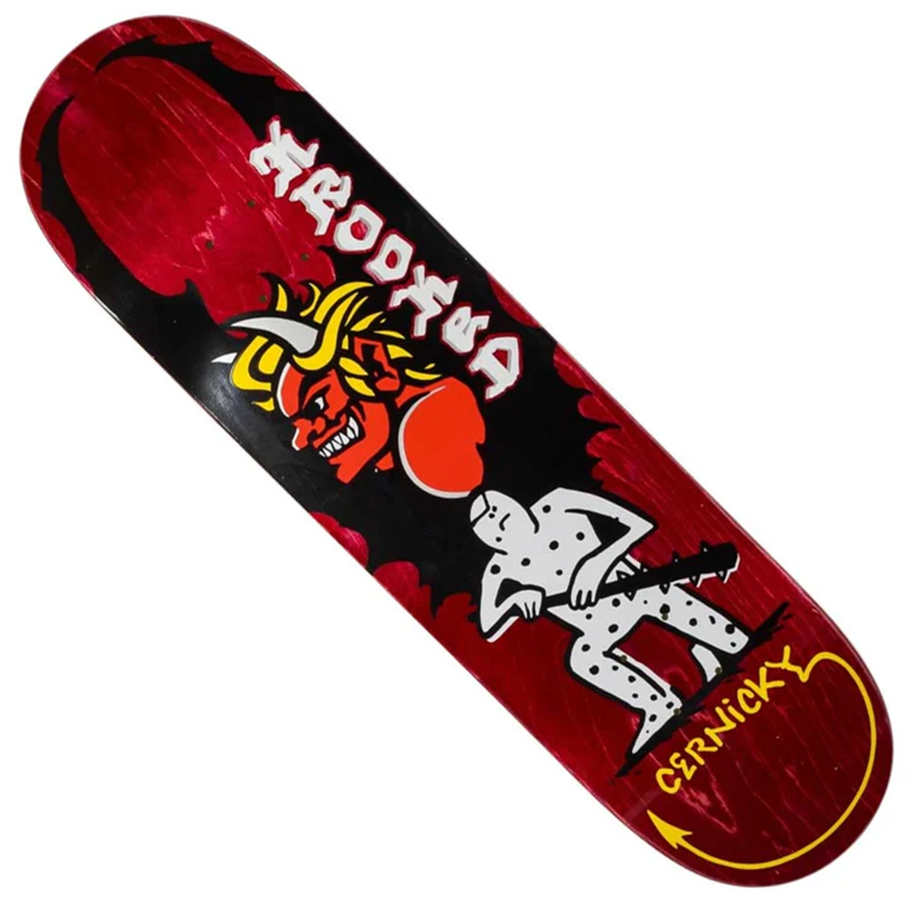 Krooked Cernicky Devil Ed Skateboard Deck Black Red 8.5 wb14.25