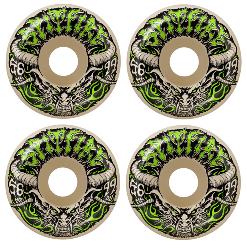 Spitfire TM Demon Redux F4 Skateboard Wheels White Green 56/99