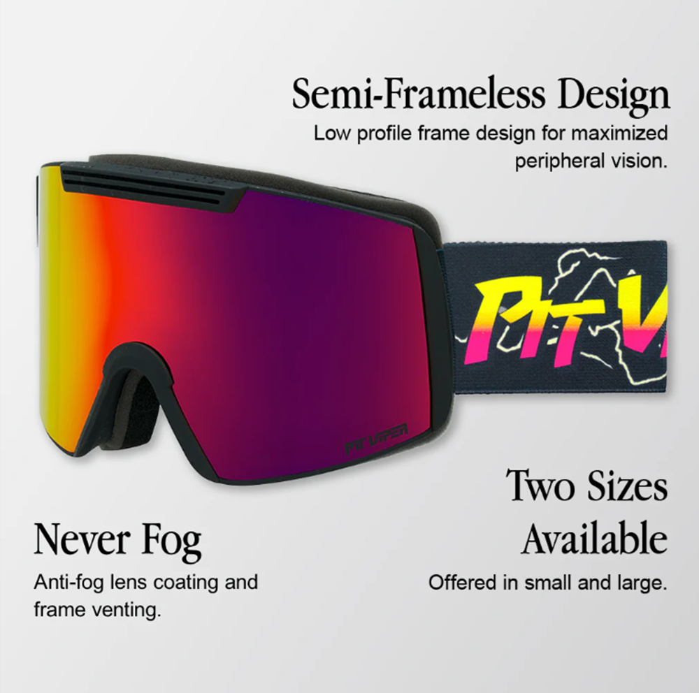 Pit Viper Backslap Snow Goggles 93 Combo Pink Large