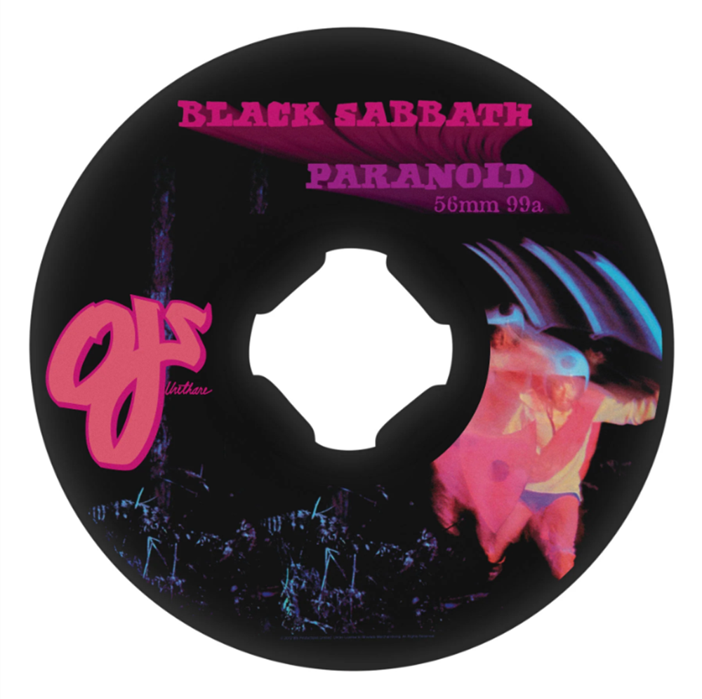 OJ Black Sabbath Paranoid Chubbies Wheels Set Black Pink 56mm/99a