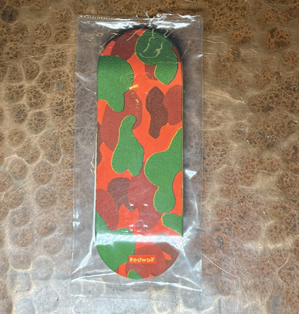 Red Wolf Camo Fingerboard Deck Red Green 33.5 x 98 REG