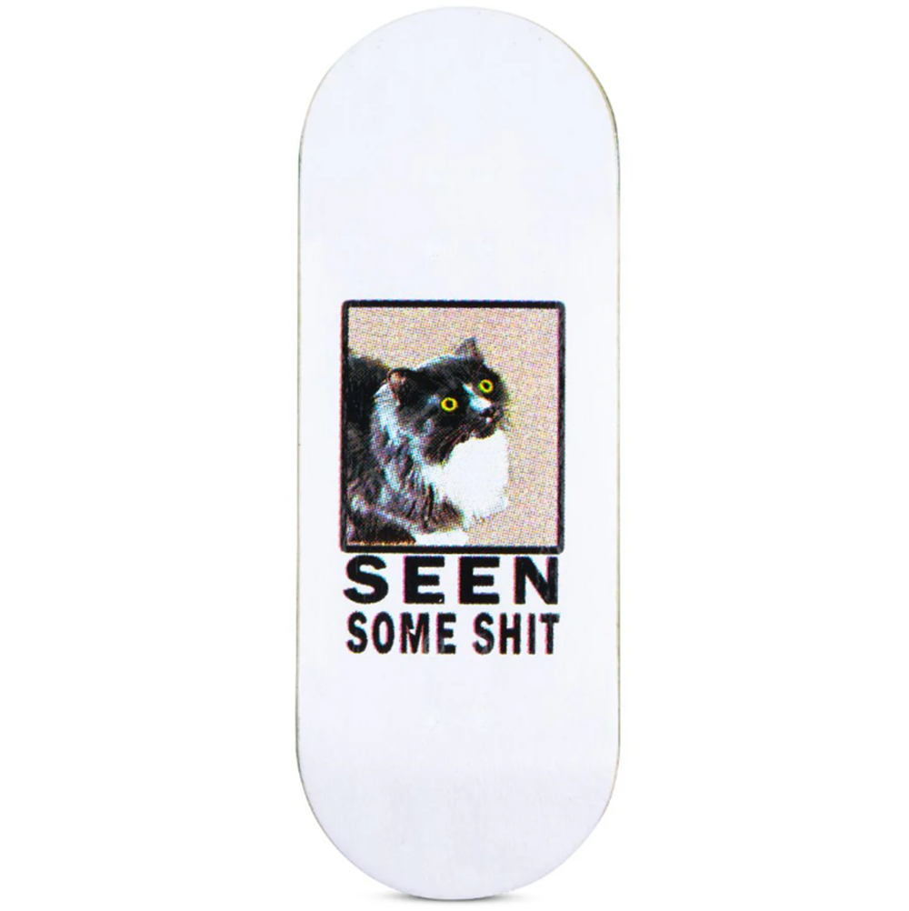 Red Wolf Seen Some Photo Fingerboard Deck White Black 34.5 x 95 RSS