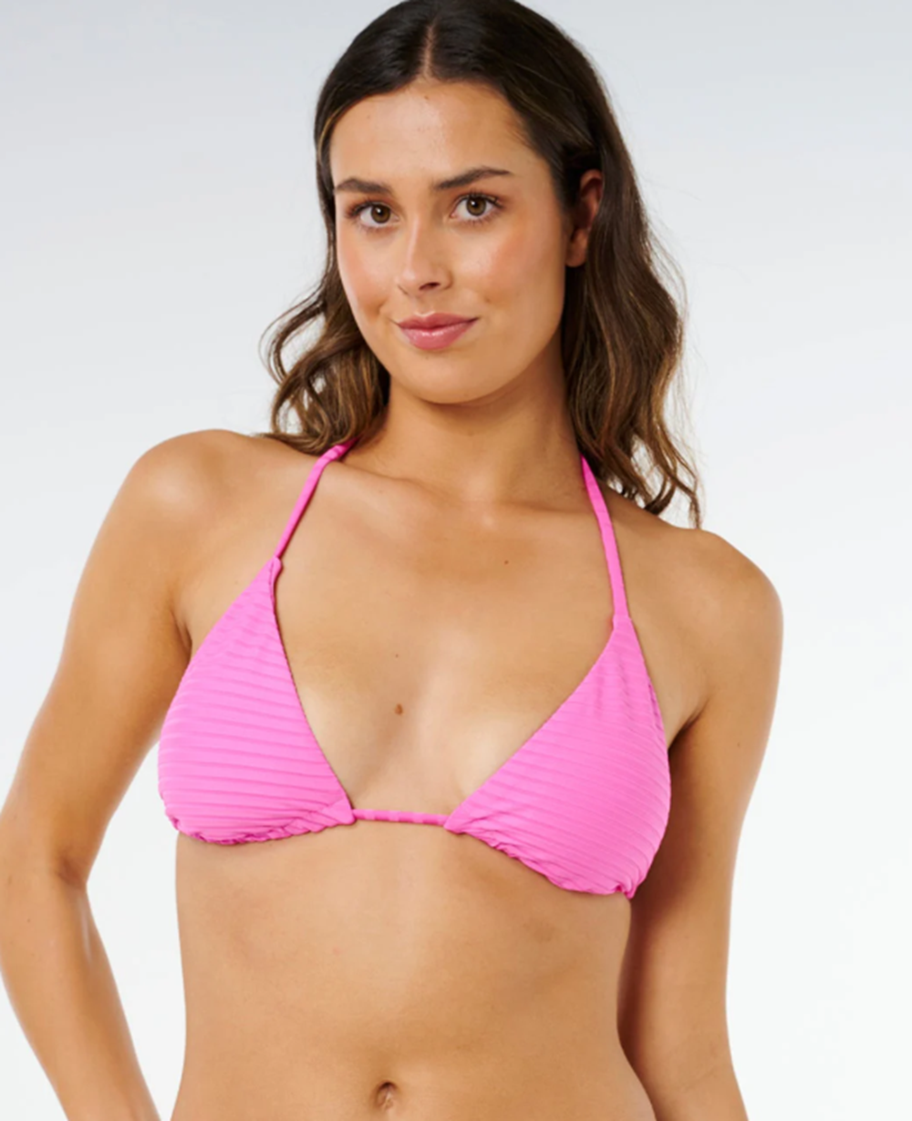 Rip Curl Prem Surf Sliding Tri Swim Top D-DD Super Pink XS