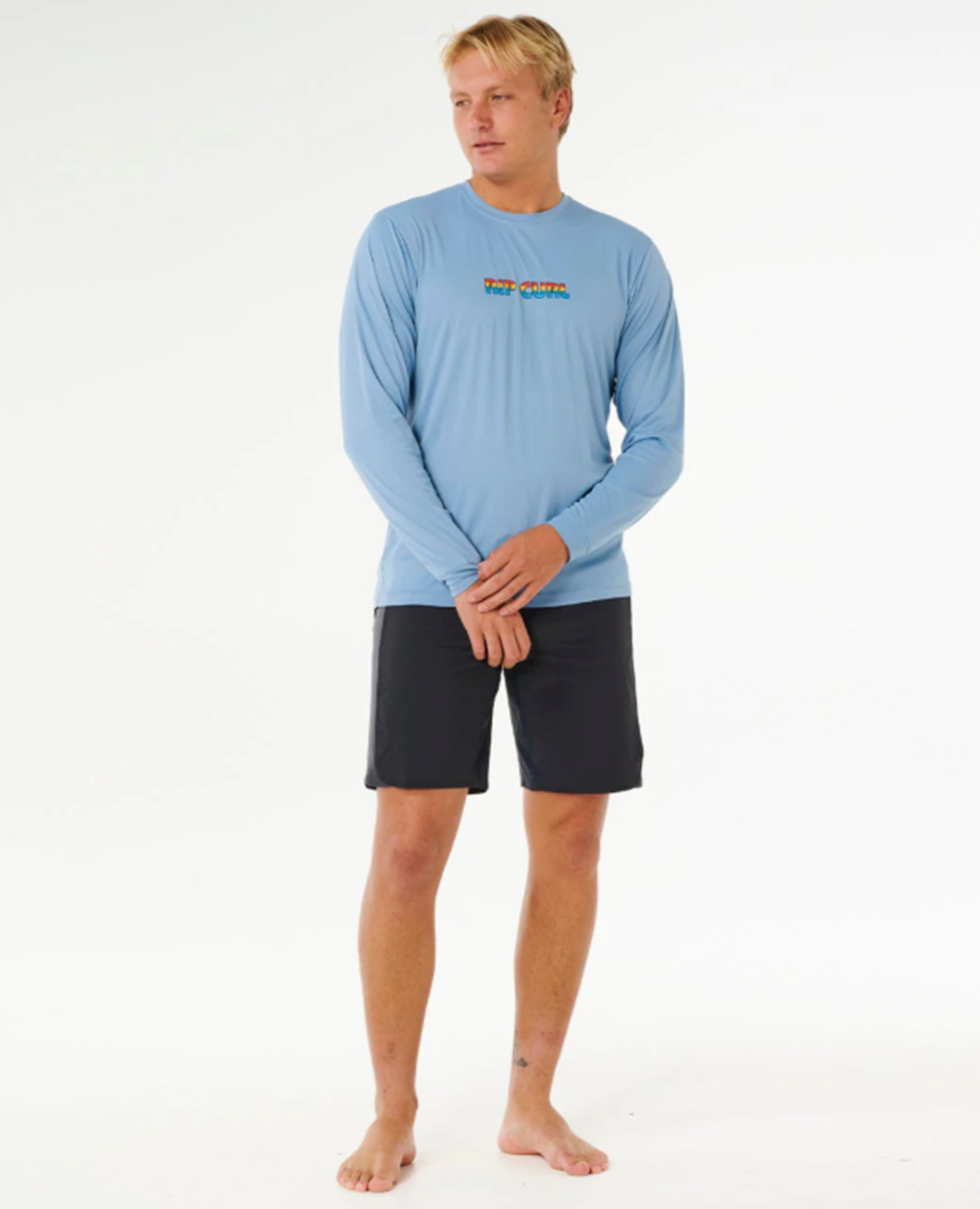 Rip Curl Icons Surflite UPF Rashguard SS Faded Denim