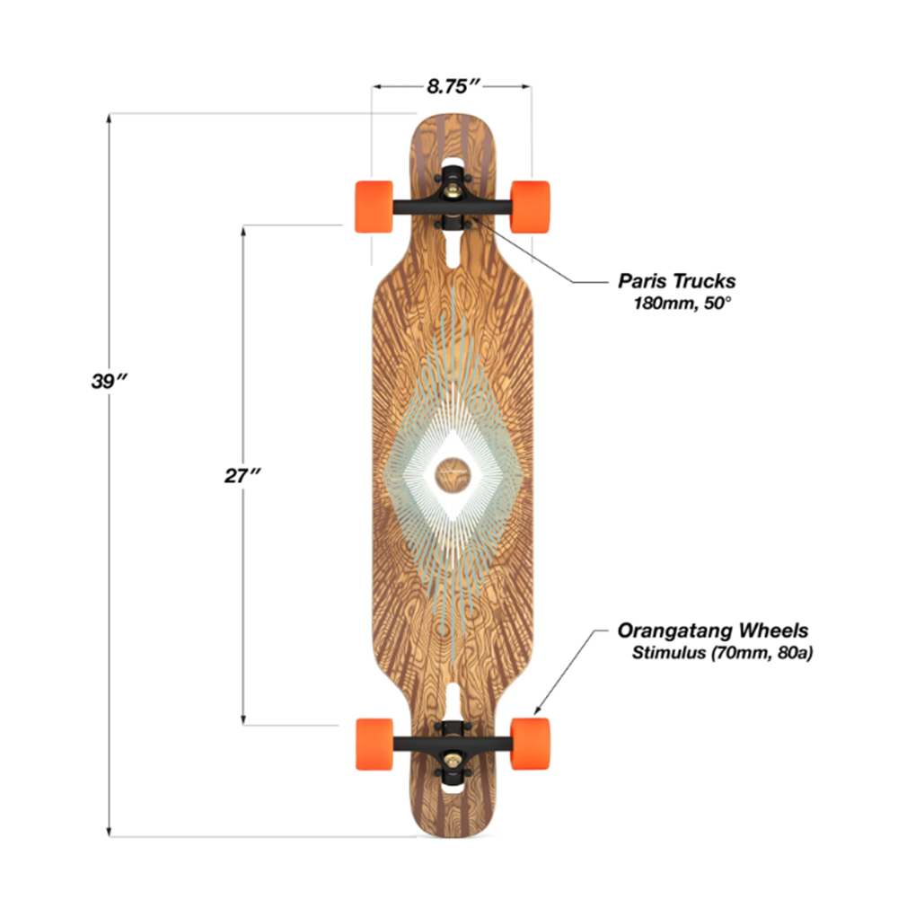 Loaded Tan Tien Flex 1 Skateboard Complete Brown 8.75x39"