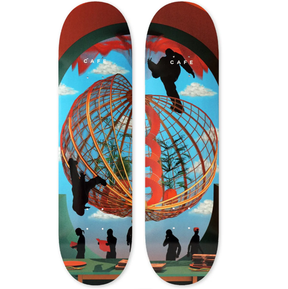 Cafe Monopoly Two Skateboard Deck Blue 8.12x14WB