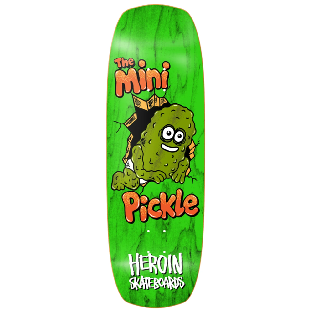 Heroin Mini Pickle Skateboard Deck Blue Green 9.5x30