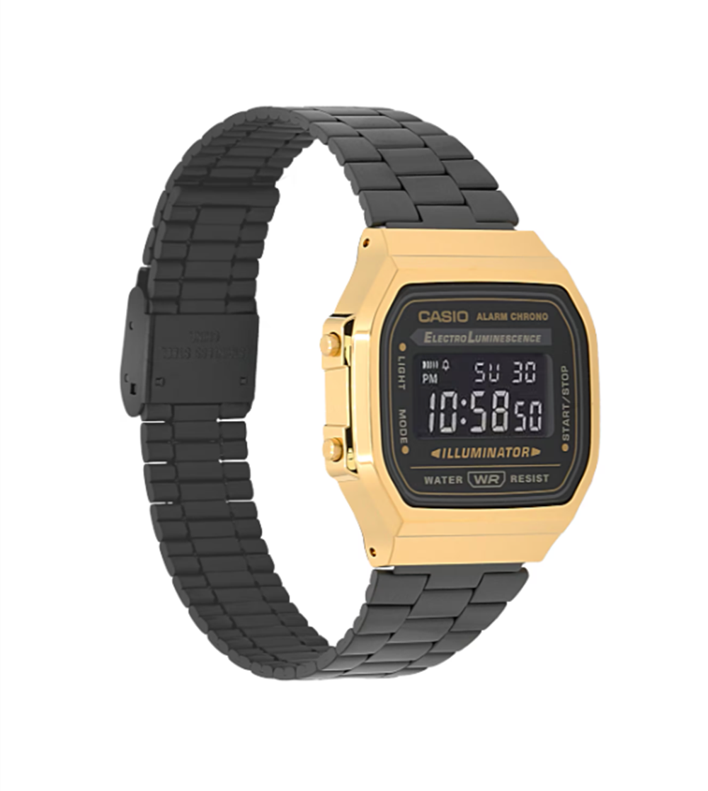 CASIO A168WEGB-1BVT Watch Black Gold Onesize