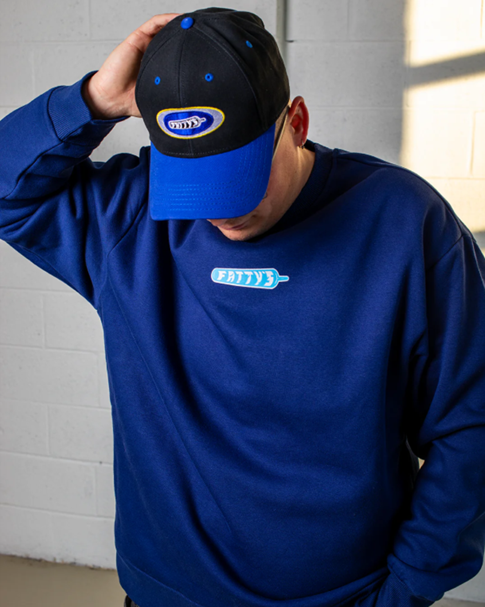 Fattys Badge Logo Hat Black Blue Snapback