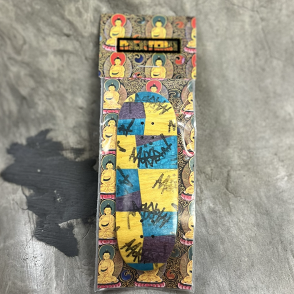 Morrow Fingerboard Deck Block Blue Yellow 32x94