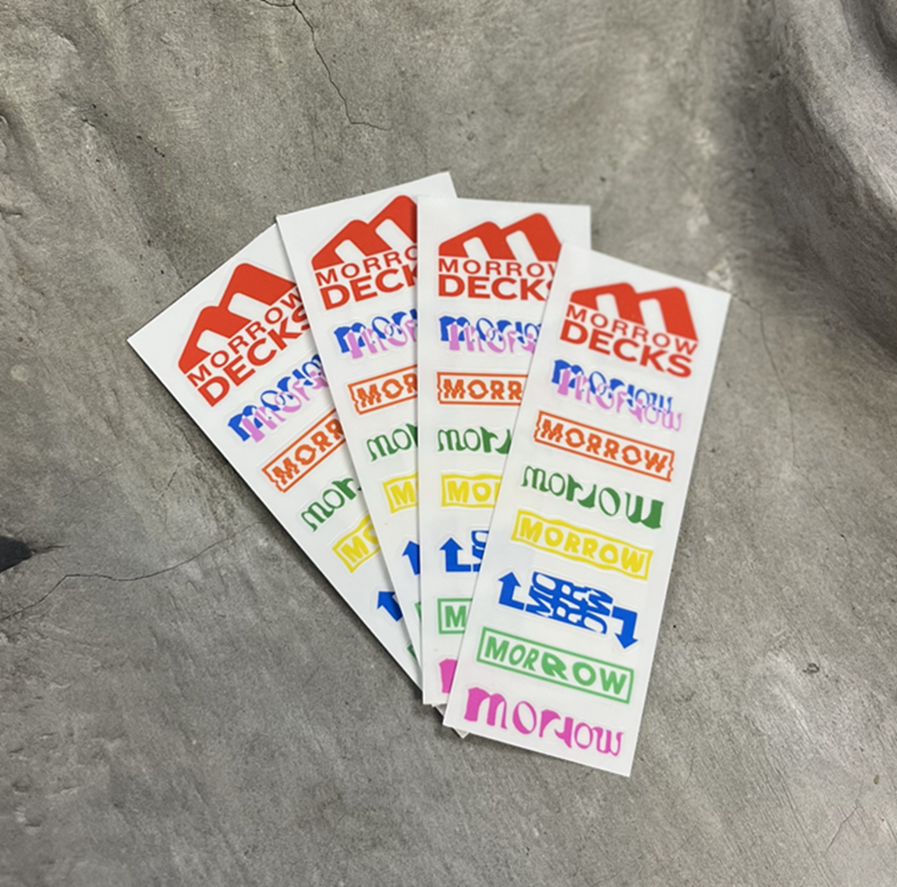 Morrow Fingerboard Sticker Sheet Multi Color Mini Slaps 1.5 x 5
