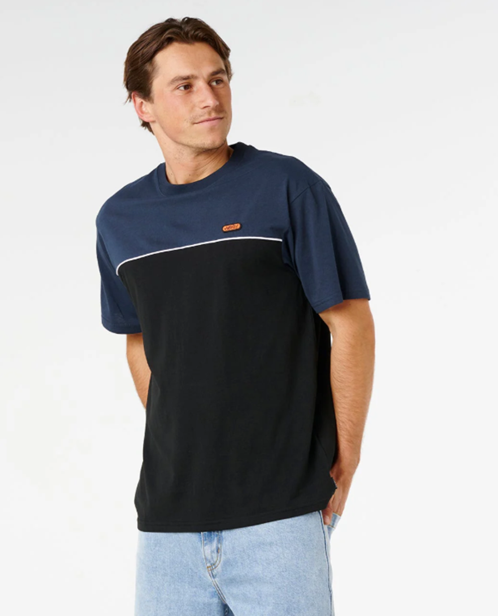 Rip Curl Halfa Panel Beater Tshirt Black Navy
