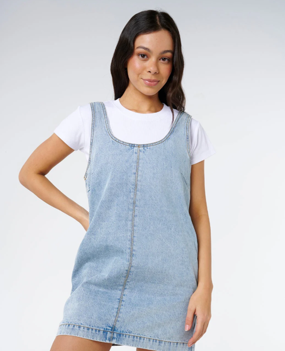 Rip Curl Ellie Denim Mini Dress Vintage Blue