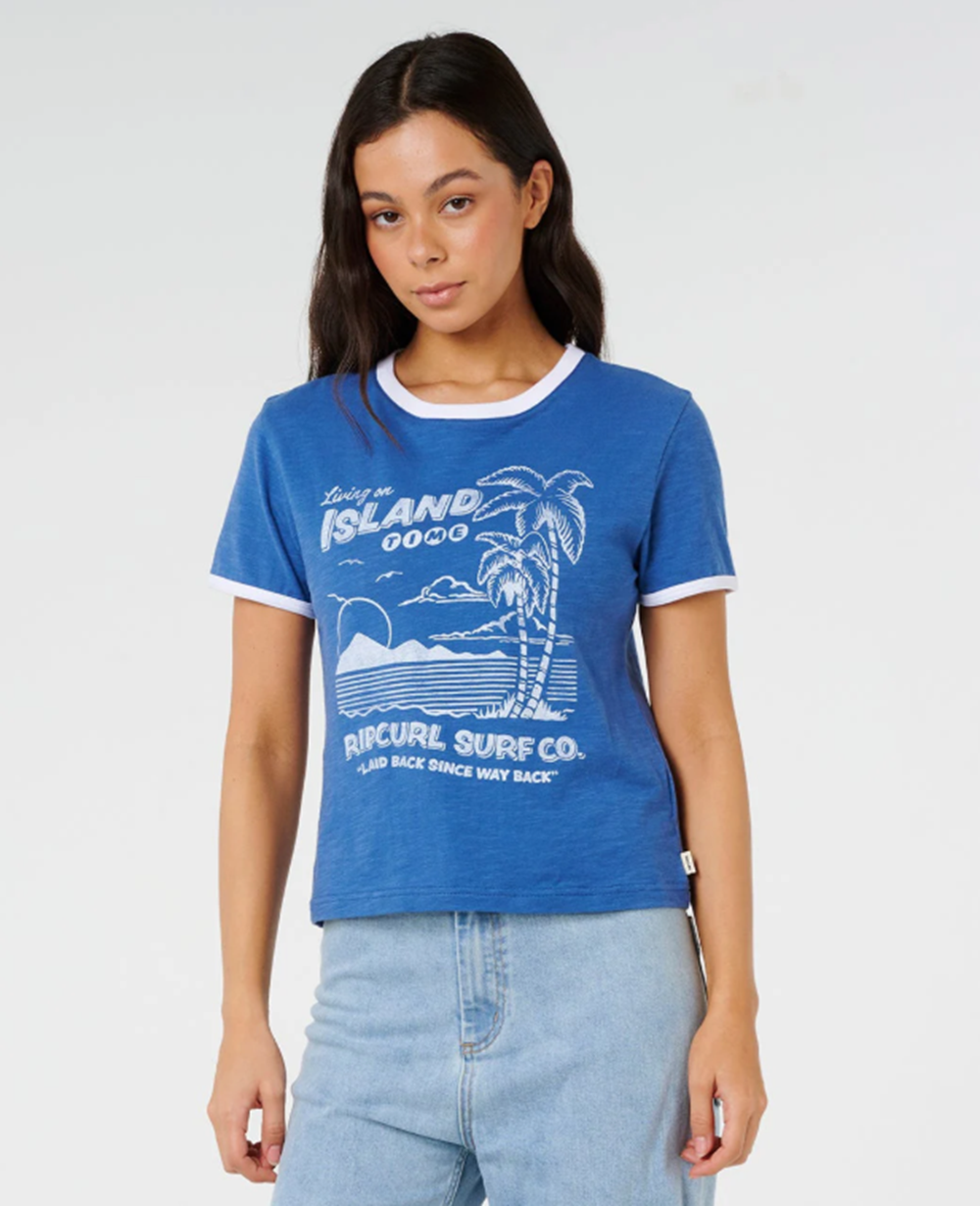 Rip Curl Island Time Slub Tshirt Vintage Navy