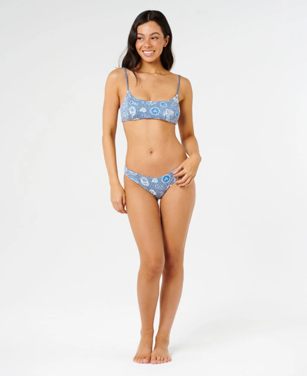 Rip Curl Catalina Waves Bralette Swim Top Vintage Blue