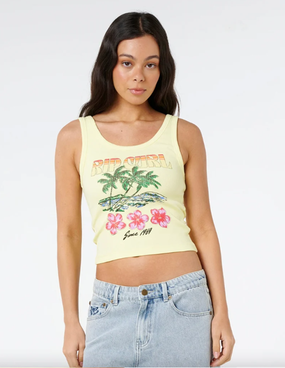 Rip Curl Hayley O Tank Top Pale Yellow M