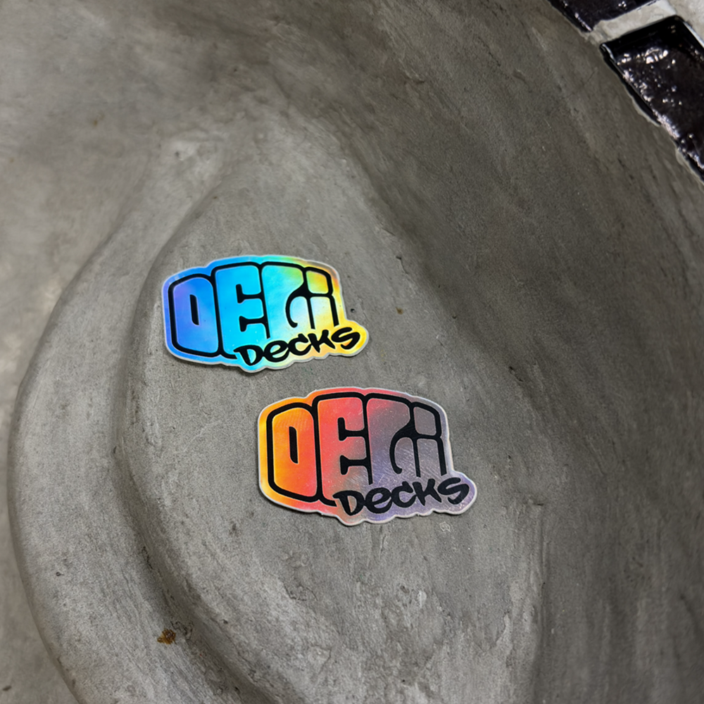 Delidecks Foil Logo Sticker Silver Black 1inch (2pack)