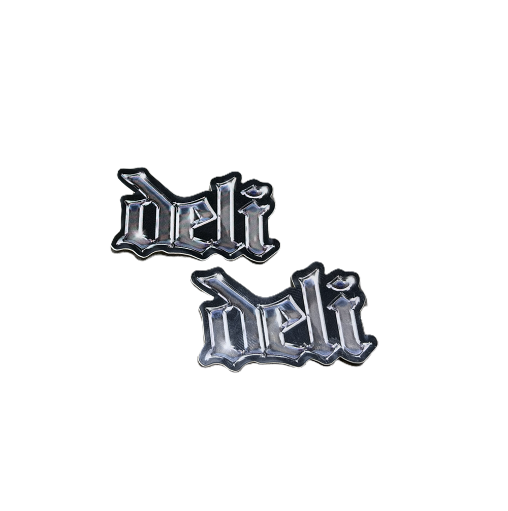 Delidecks Bling Logo Sticker Black Grey 1.25in (2pack)