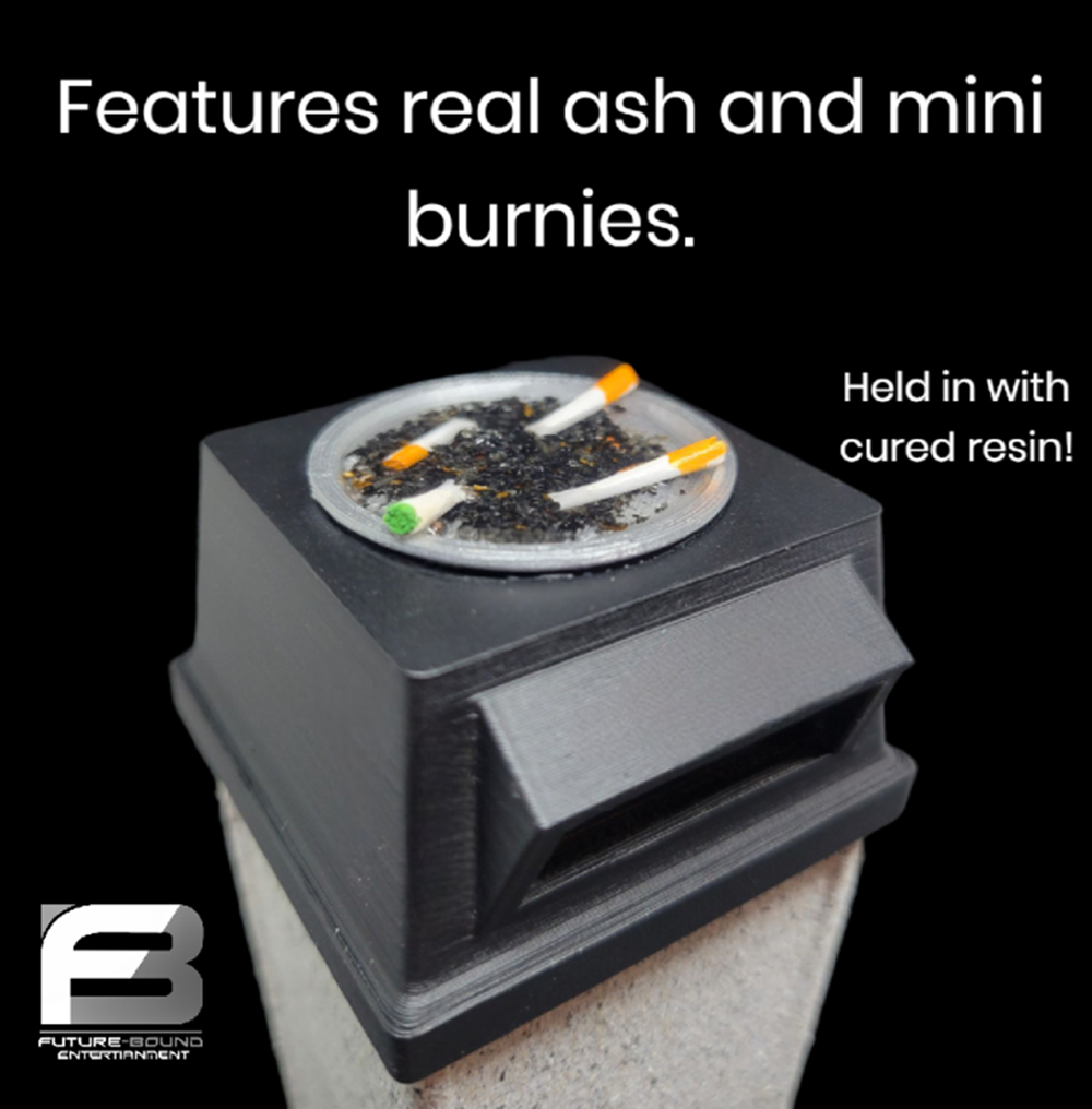 FutureBoundPrints Ashtray Trash Can Grey 4 inch