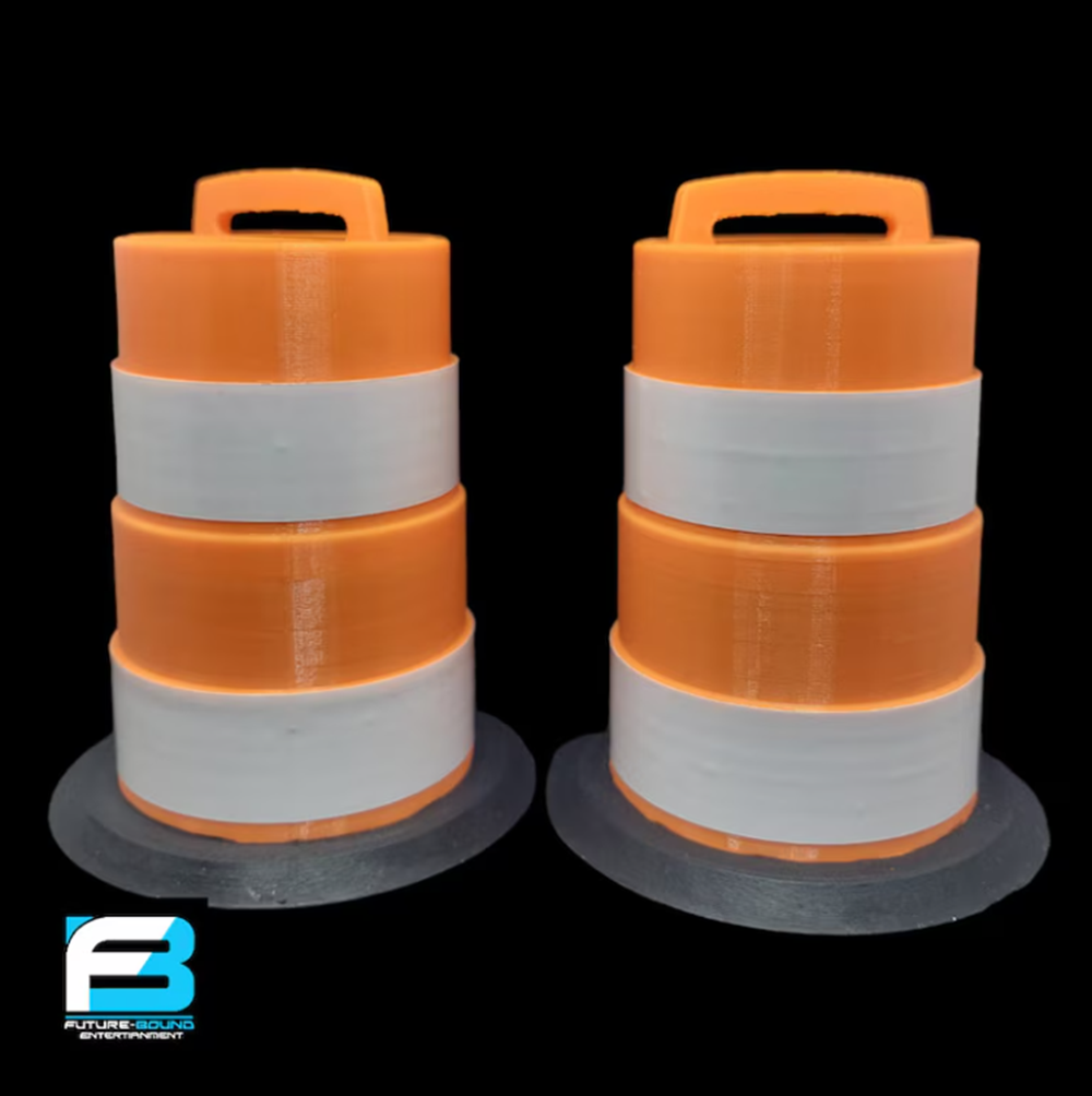 FutureBoundPrints Traffic Barrel Orange 4 inch
