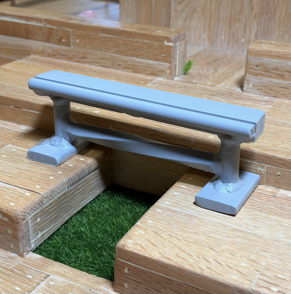 BlueRiver Rails Bench Round Bar Grey 6x2.25