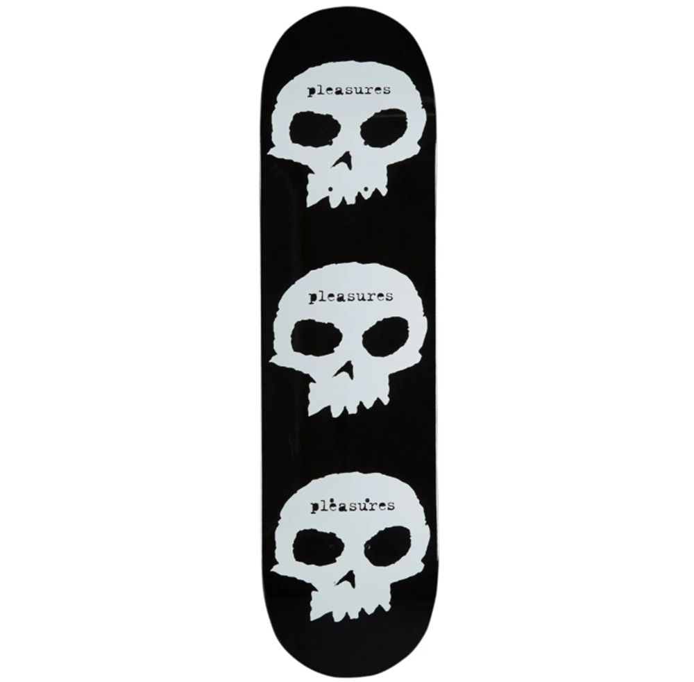 Zero Pleasures Skulls Skateboard Deck Black White 8.25x14.25WB