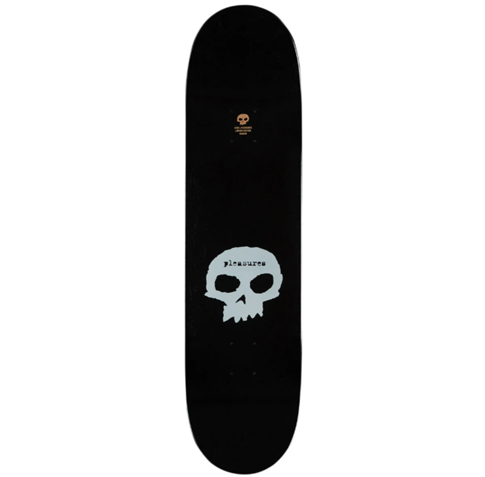 Zero Pleasures Skulls Skateboard Deck Black White 8.25x14.25WB