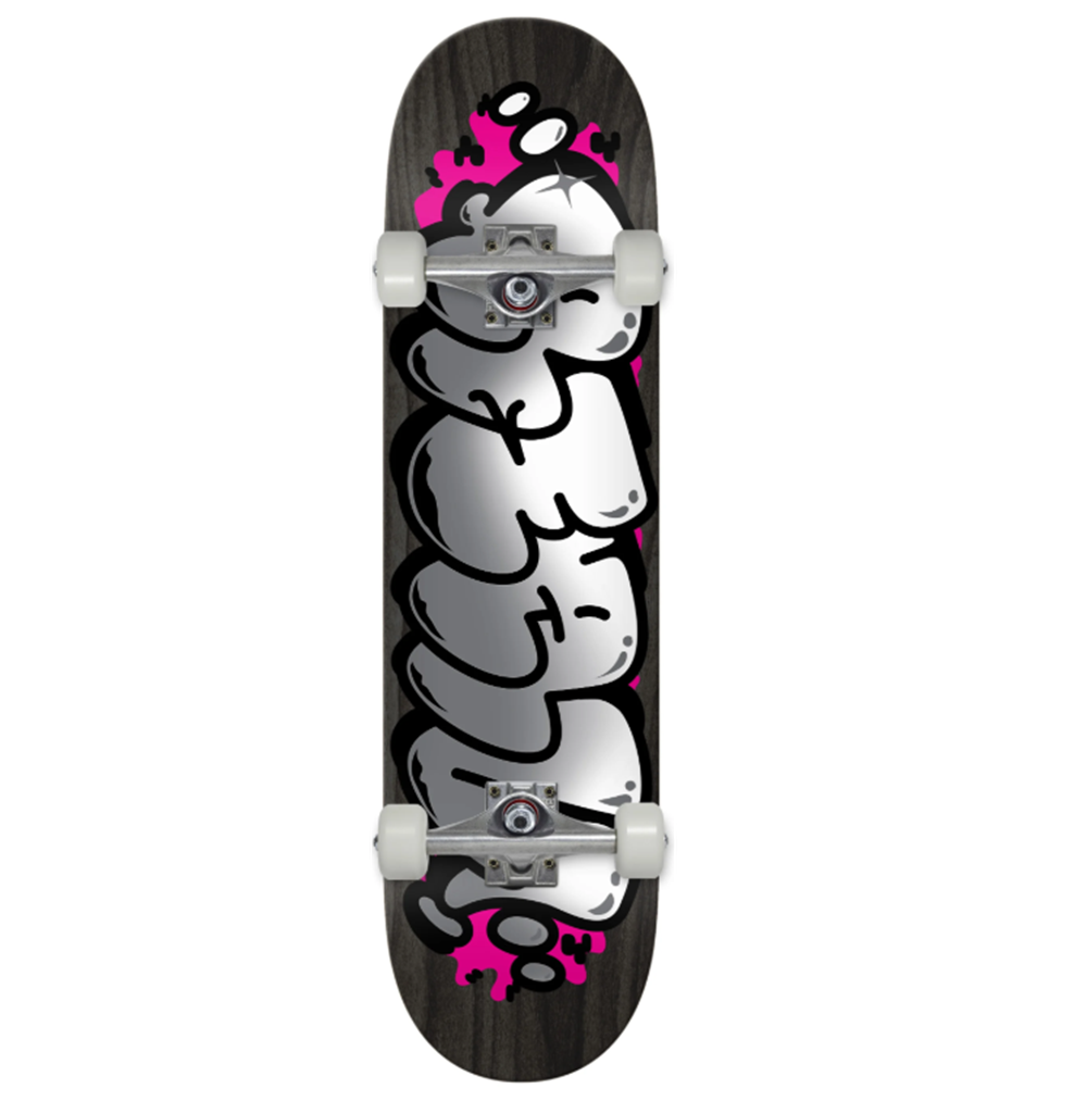 Real Bubble Letters Skateboard Complete Black 8.5x14.25WB