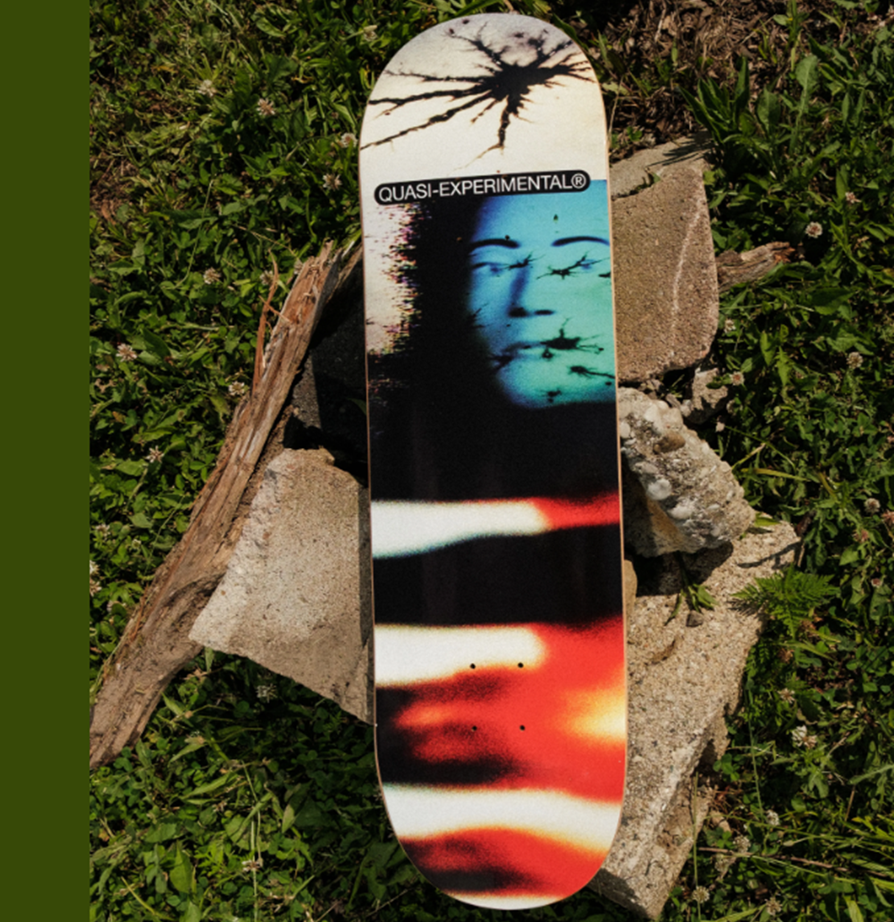 Quasi Altered States Skateboard Deck White Black Blue 8.0x14WB