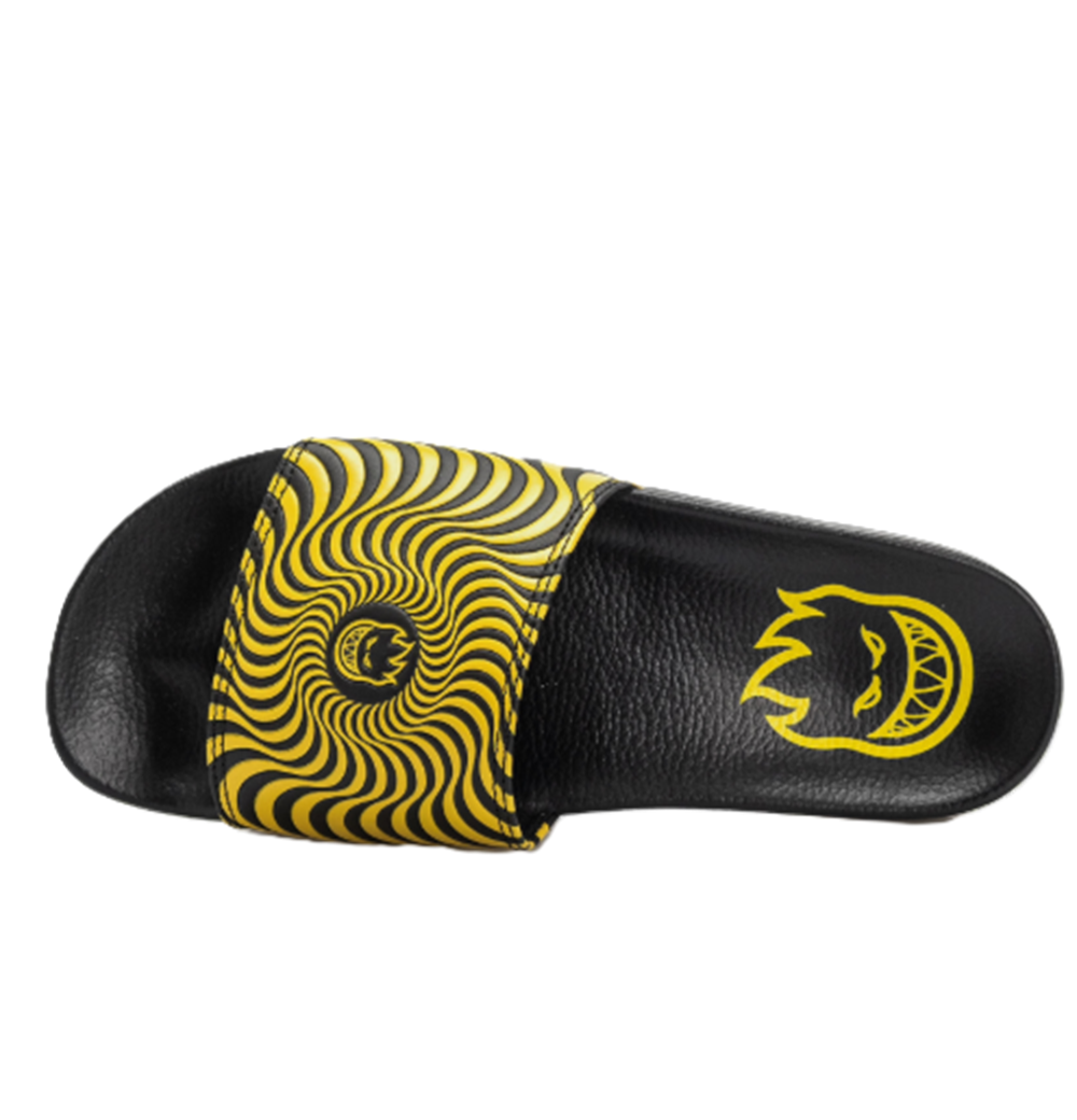 Spitfire Bighead Swirl Slides Black Yellow 10