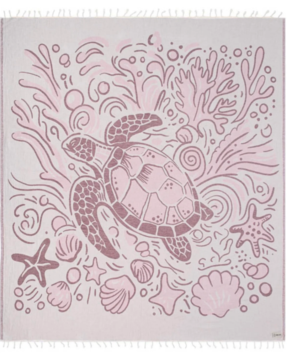 Sand Cloud Coral Turtle Towel Natural XLarge