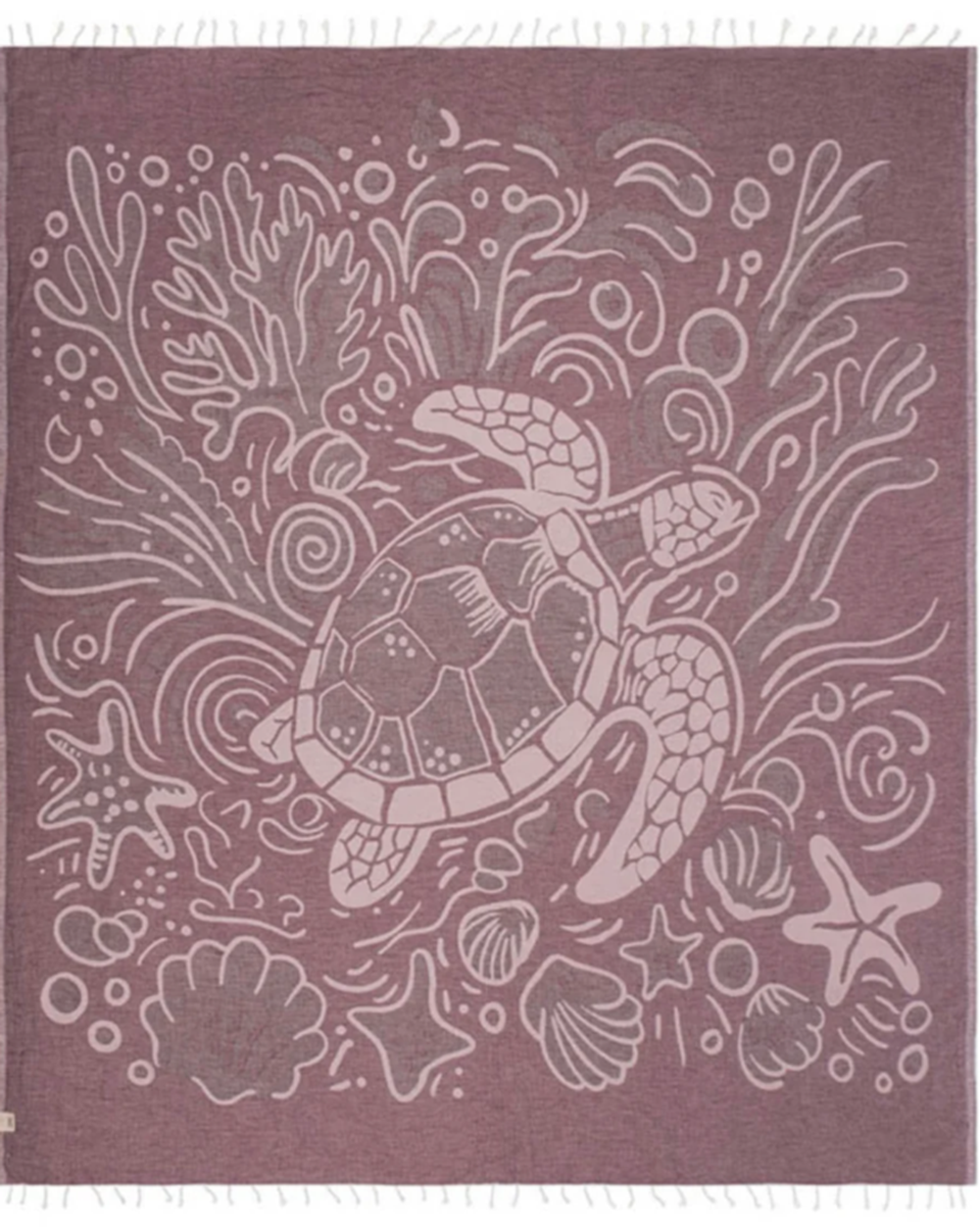 Sand Cloud Coral Turtle Towel Natural XLarge