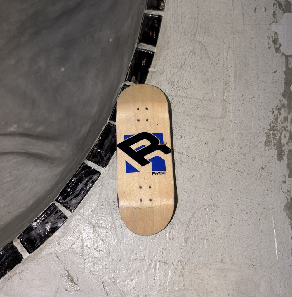 RYSE Block Logo Fingerboard Deck Natural Black 34mm OG Asgard