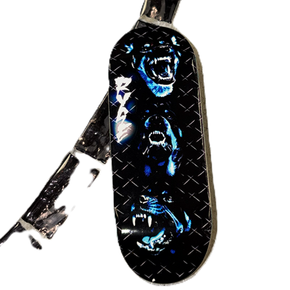 RYSE Where My Dogs At Fingerboard Deck Black Blue 32mm OG Midgard