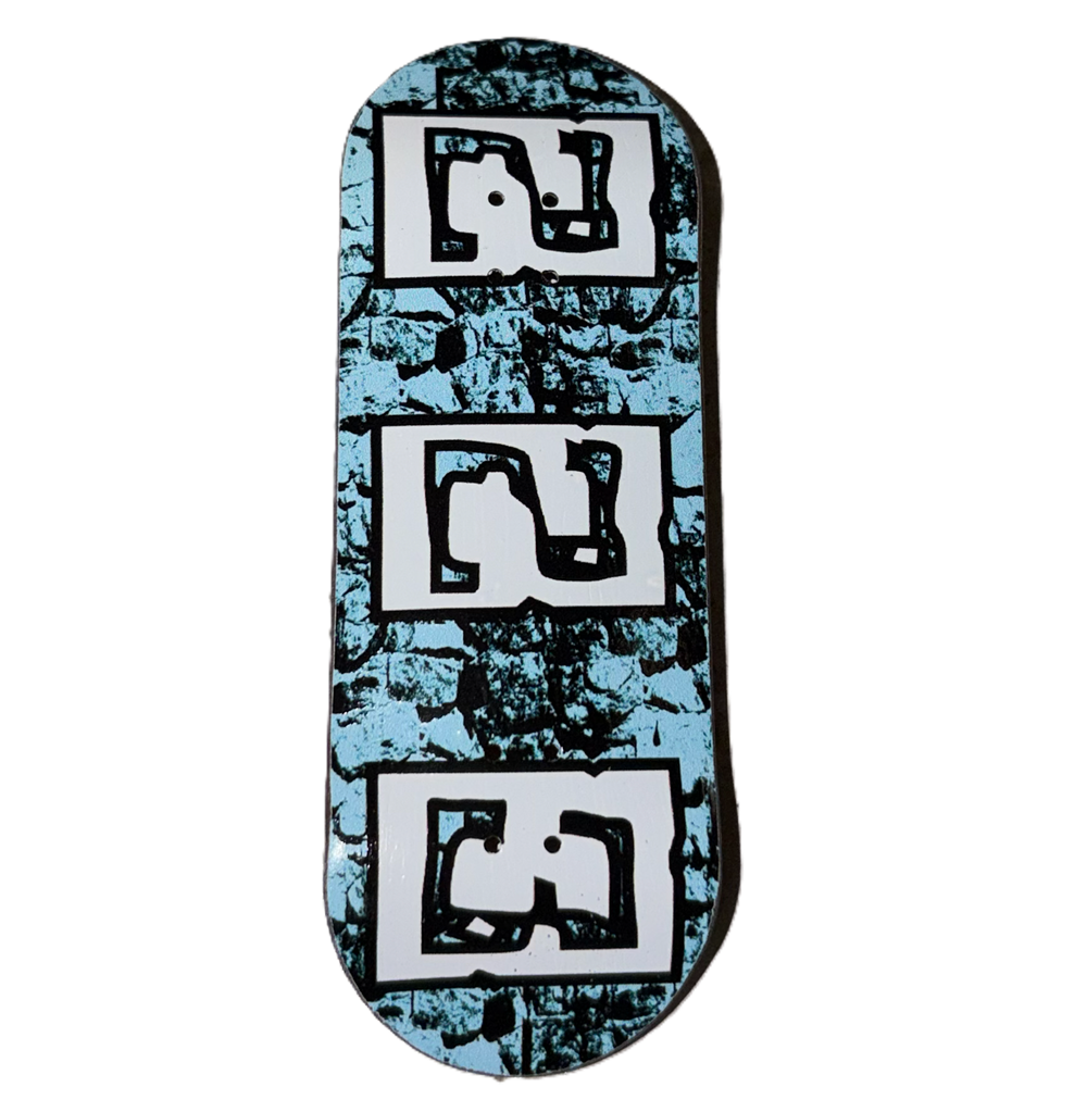 223 Sky Blue Fingerboard Deck Black White Blue 34x97 Medium Low