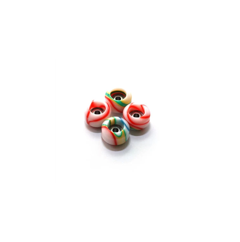 Flatface Street Shape Fingerboard Wheels Candy Swirl LTD
