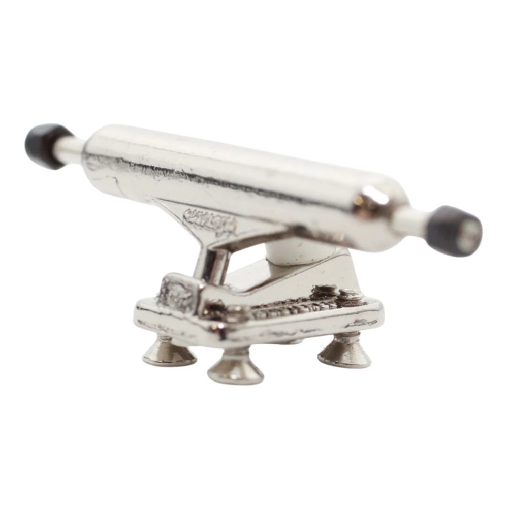 Flatface Blistered Dual Bearing Fingerboard Trucks Chrome 34mm