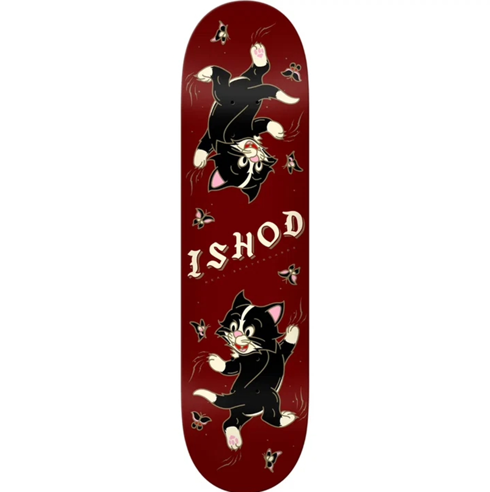 Real Ishod Kitten Scratch Twin Tail Skateboard Deck Red 8.25x14.33WB