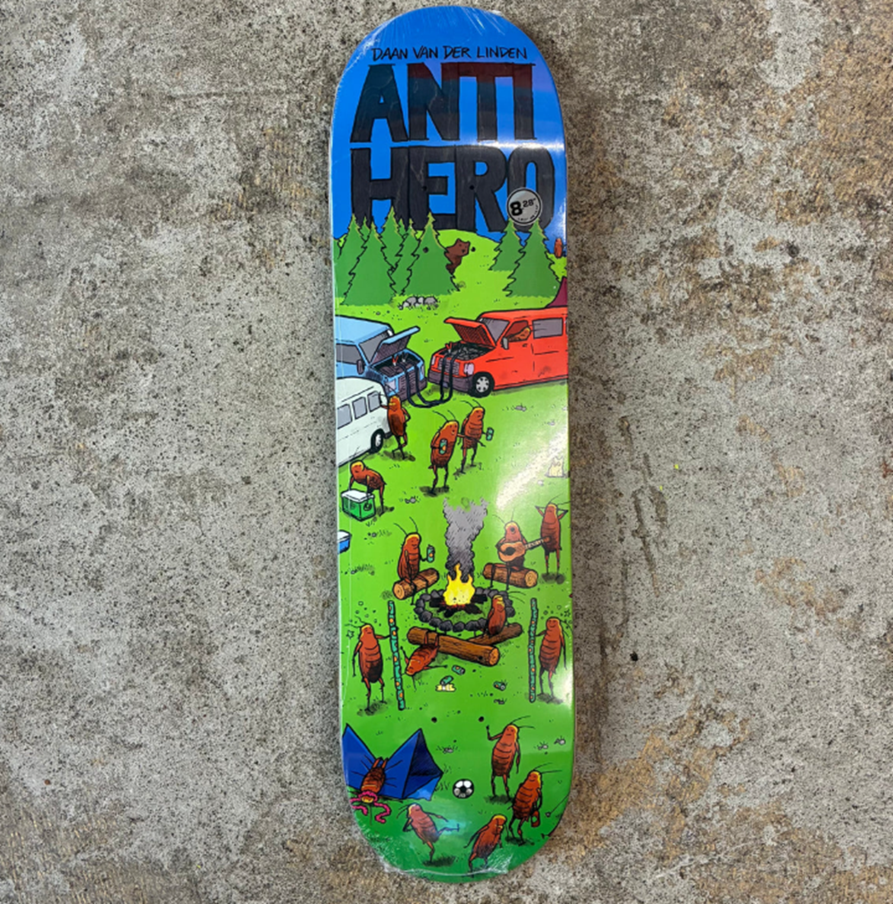 Anti Hero DAAN Roached Out II Skateboard Deck Green Blue 8.28x14.12WB