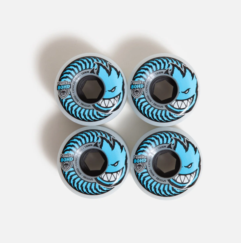 Spitfire 80HD Conical Full Wheels Set Clear Blue 54mm