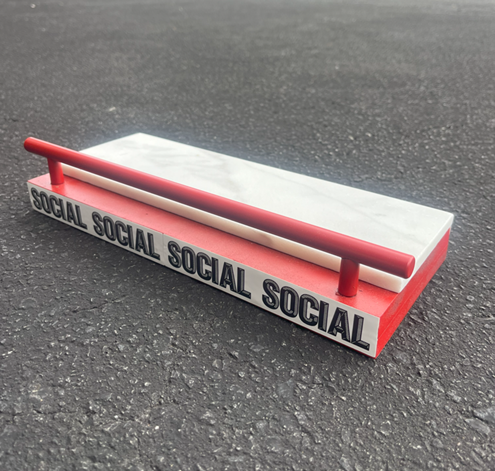 Social Marble Rail Combo FIngerboard Obstical Red 5x12