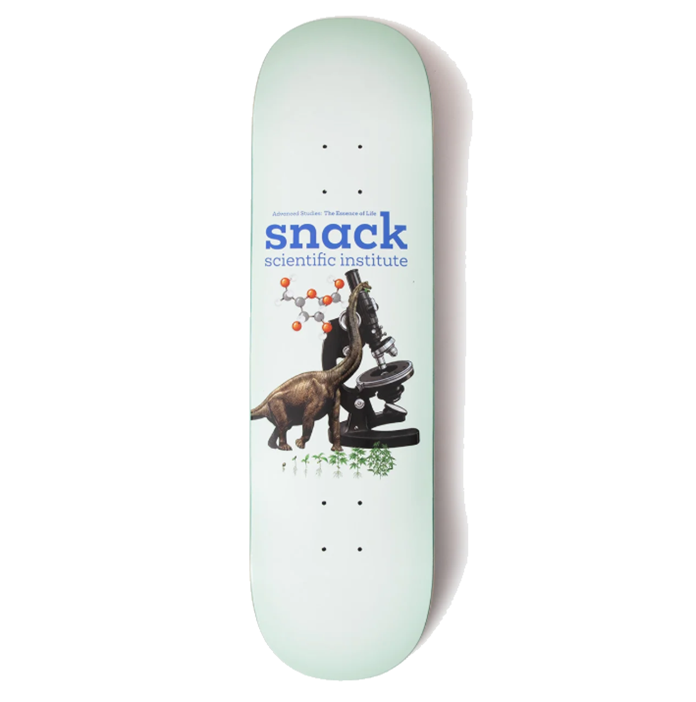 Snack Scientific Institute Skateboard Deck White 8.5x14.25WB